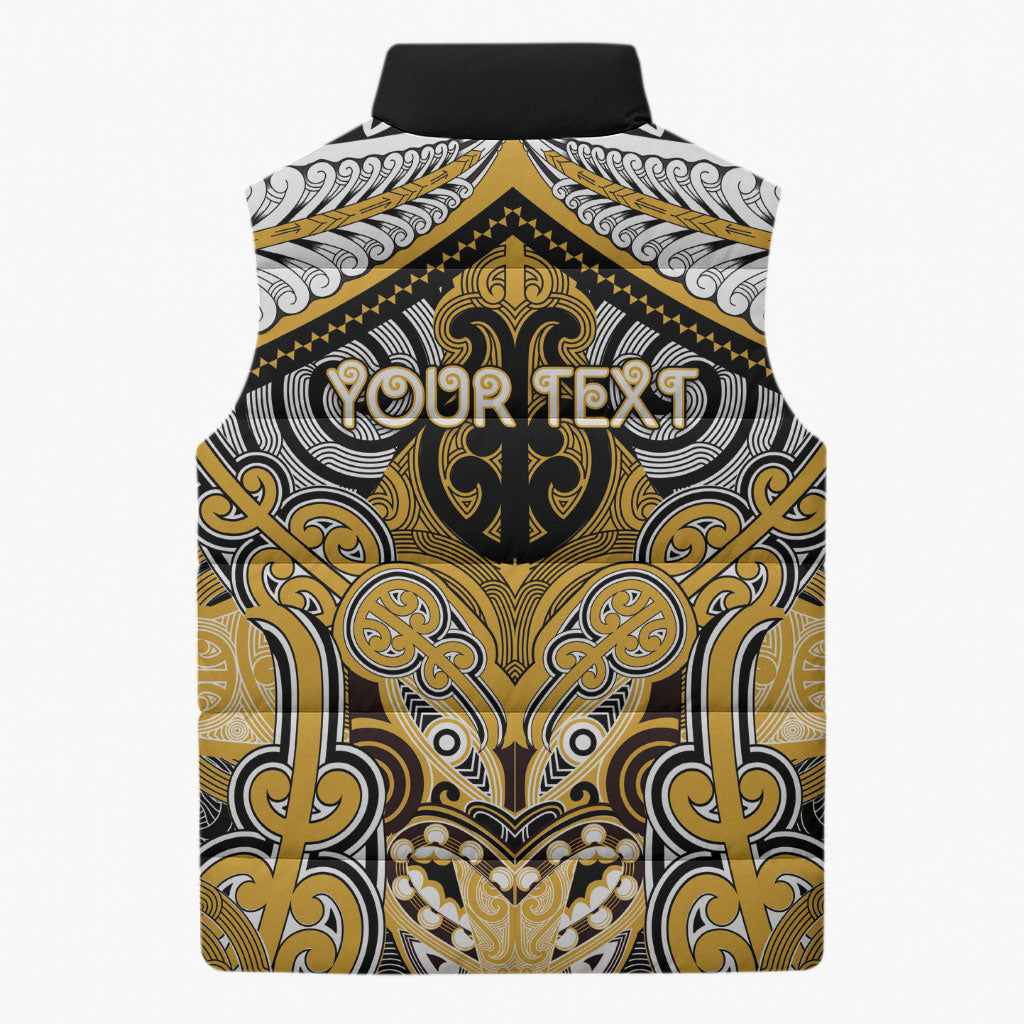 Aotearoa Iwi Ngati Tama Personalised Sleeveless Puffer Jacket Maori Kowhaiwhai Pattern LT19 - Polynesian Pride