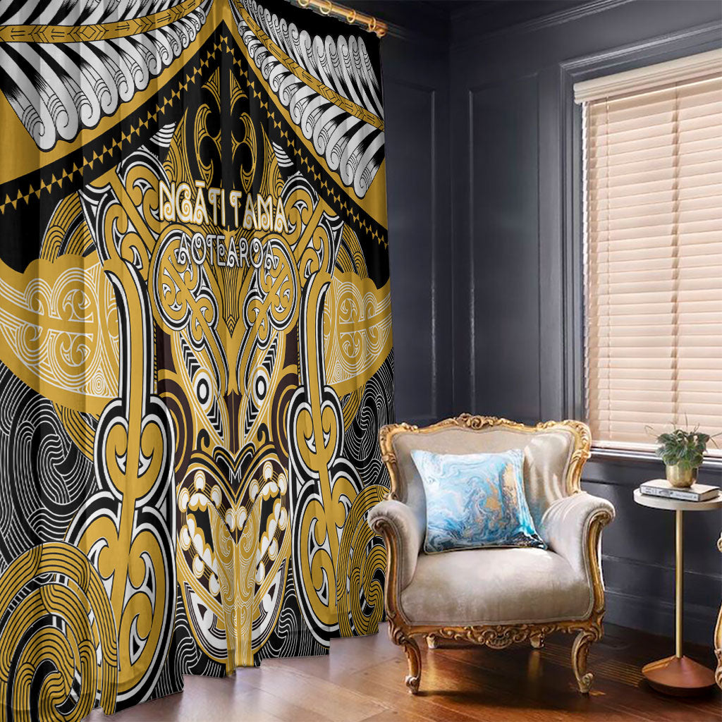 Aotearoa Iwi Ngati Tama Window Curtain Maori Kowhaiwhai Pattern LT19 - Polynesian Pride