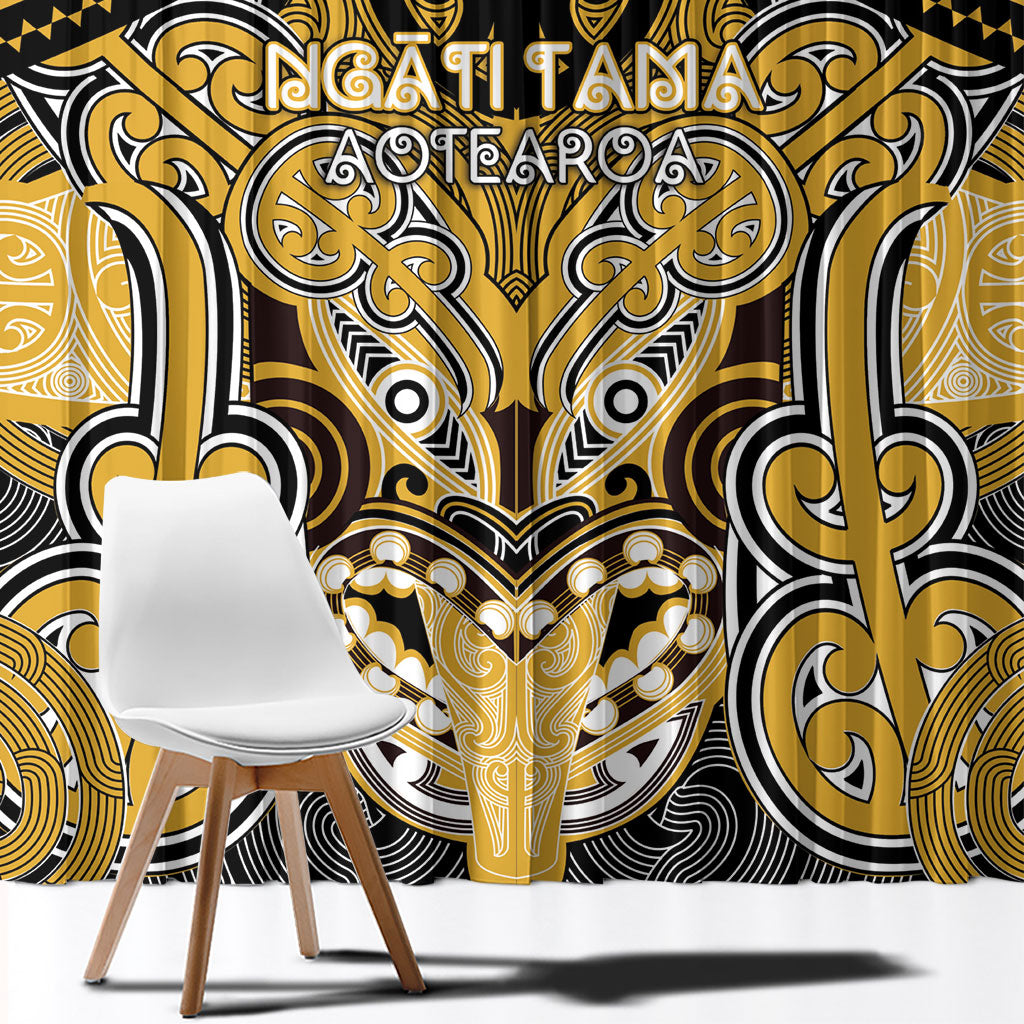 Aotearoa Iwi Ngati Tama Window Curtain Maori Kowhaiwhai Pattern LT19 - Polynesian Pride