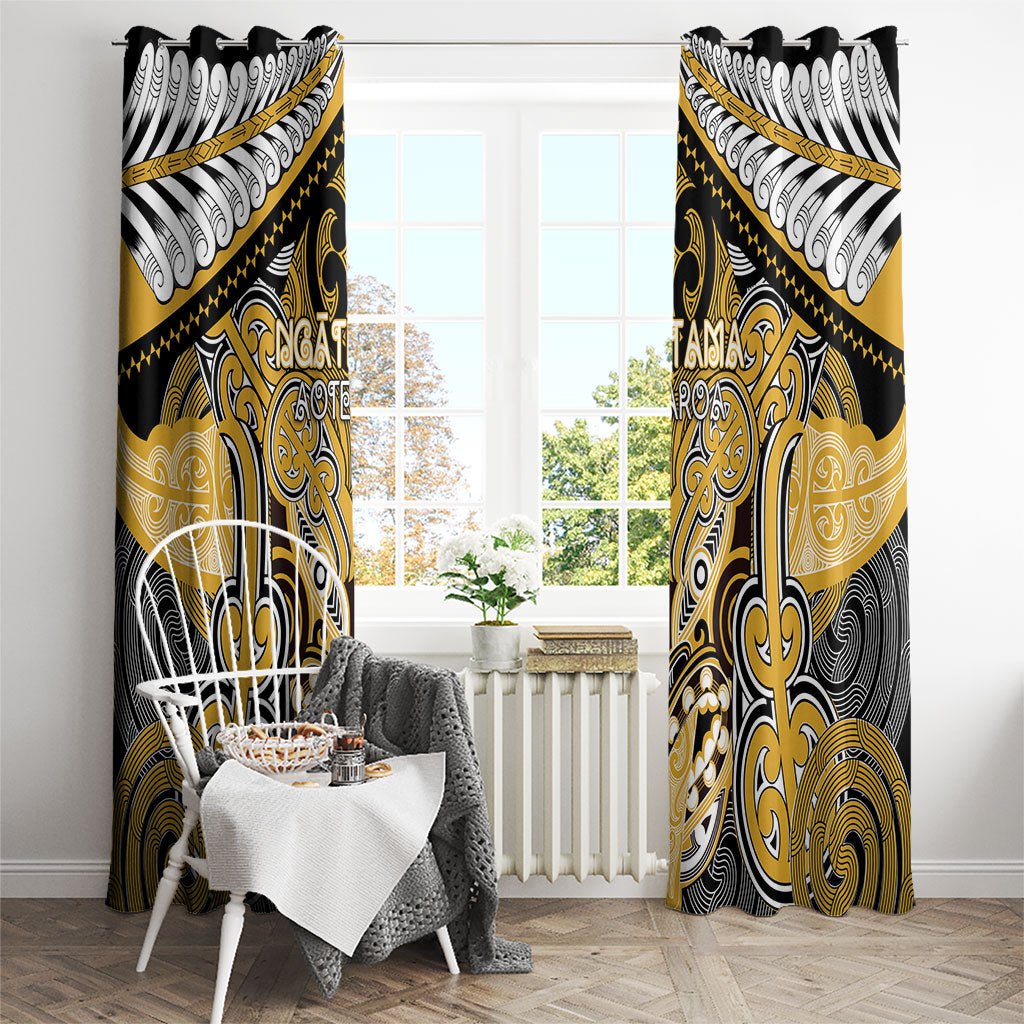 Aotearoa Iwi Ngati Tama Window Curtain Maori Kowhaiwhai Pattern LT19 - Polynesian Pride