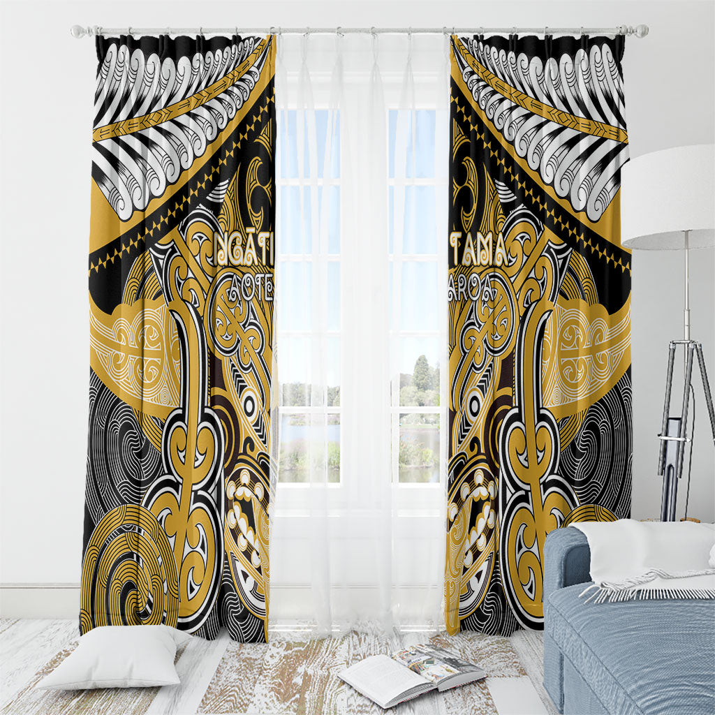 Aotearoa Iwi Ngati Tama Window Curtain Maori Kowhaiwhai Pattern LT19 - Polynesian Pride