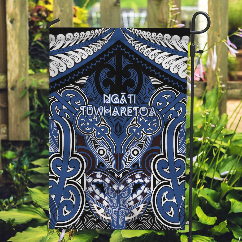 Aotearoa Iwi Ngati Tuwharetoa Garden Flag Maori Kowhaiwhai Pattern LT19 Garden Flag Blue - Polynesian Pride