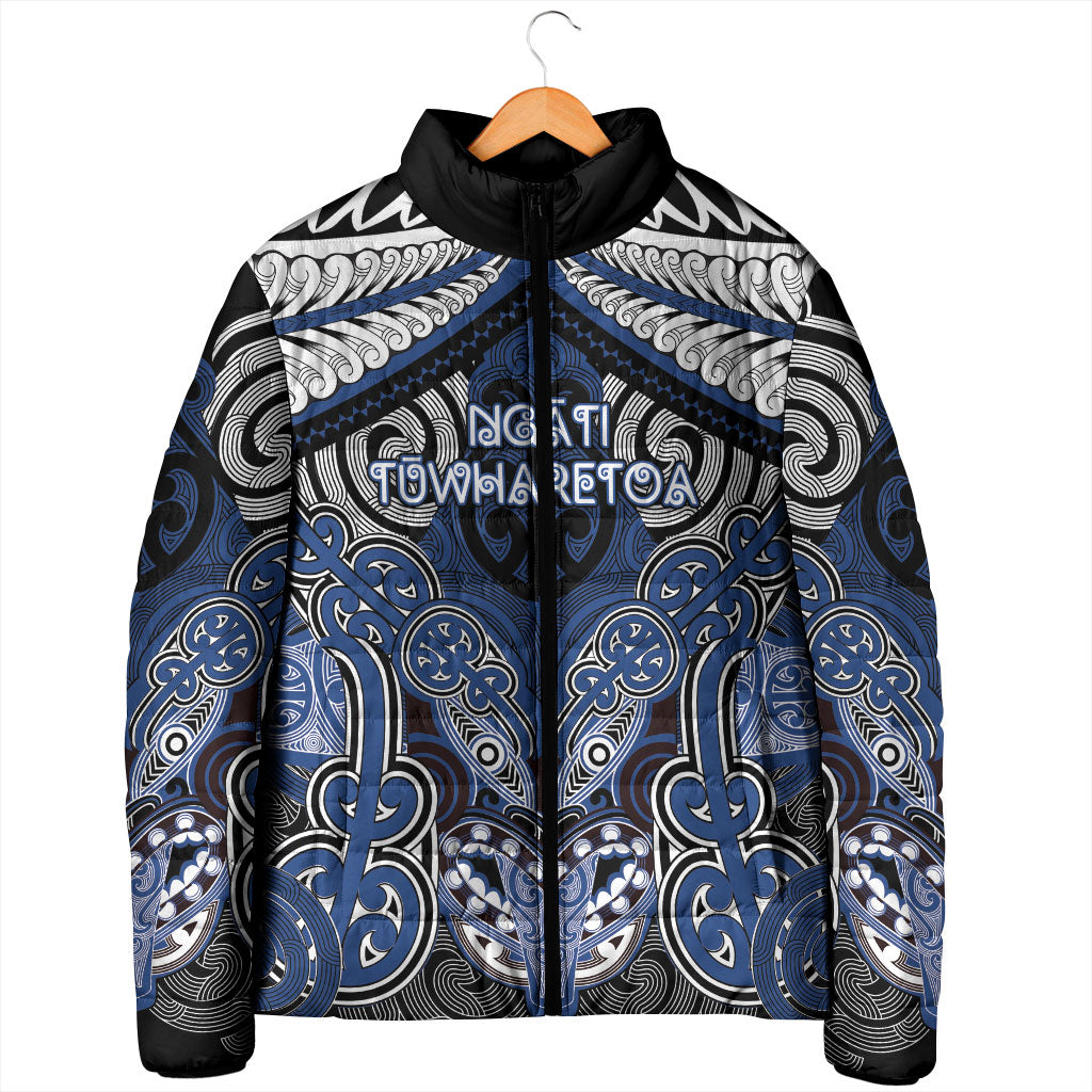 Aotearoa Iwi Ngati Tuwharetoa Personalised Padded Jacket Maori Kowhaiwhai Pattern LT19 - Polynesian Pride