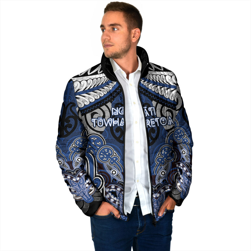 Aotearoa Iwi Ngati Tuwharetoa Personalised Padded Jacket Maori Kowhaiwhai Pattern LT19 - Polynesian Pride