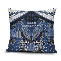 Aotearoa Iwi Ngati Tuwharetoa Pillow Cover Maori Kowhaiwhai Pattern LT19 Blue - Polynesian Pride