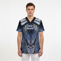 Aotearoa Iwi Ngati Tuwharetoa Personalised Scrub Top Maori Kowhaiwhai Pattern LT19 - Polynesian Pride