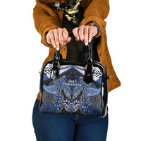 Aotearoa Iwi Ngati Tuwharetoa Shoulder Handbag Maori Kowhaiwhai Pattern LT19 One Size Blue - Polynesian Pride