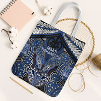 Aotearoa Iwi Ngati Tuwharetoa Tote Bag Maori Kowhaiwhai Pattern LT19 White Strap One Size Blue - Polynesian Pride