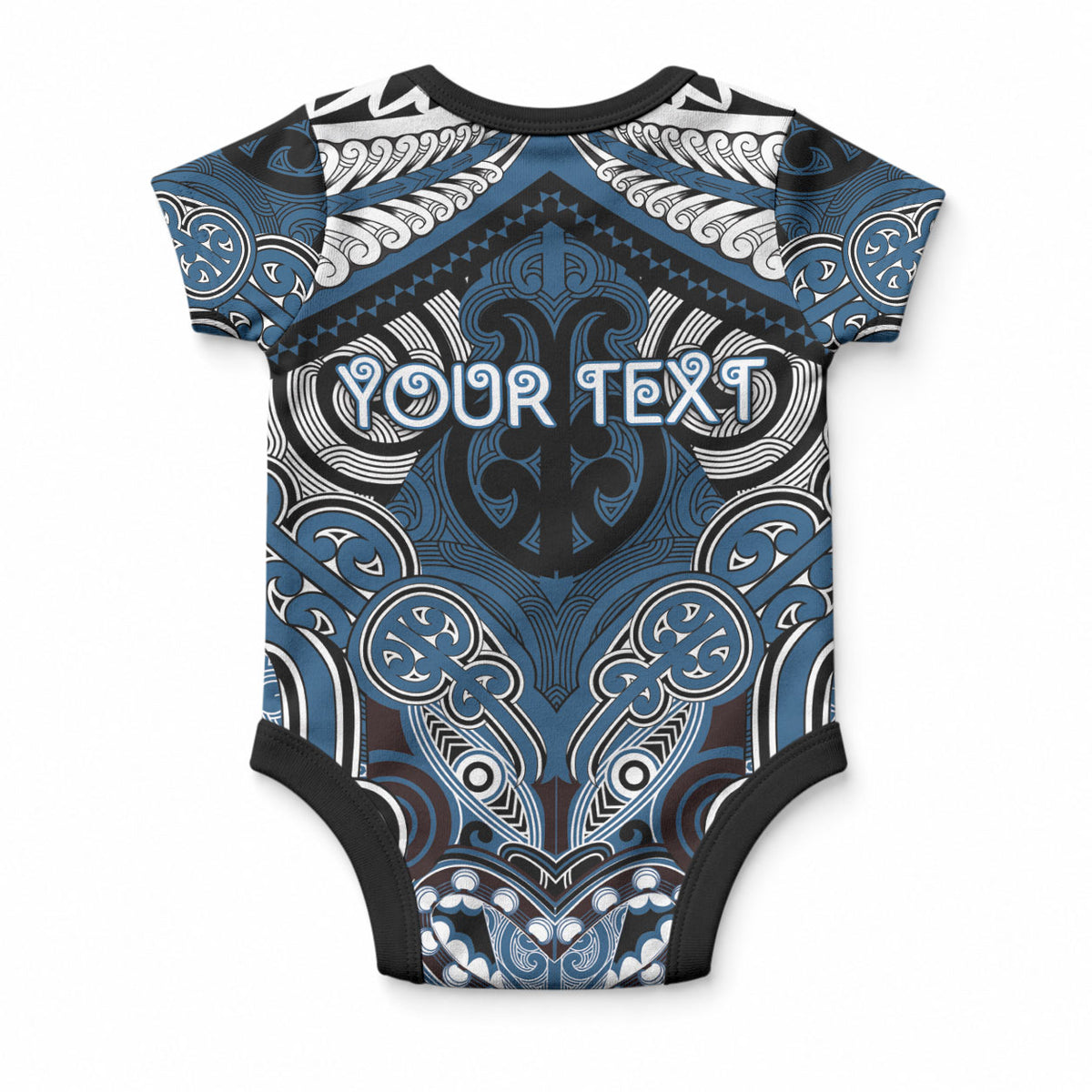 Aotearoa Iwi Ngati Mutunga Personalised Baby Onesie Maori Kowhaiwhai Pattern LT19 - Polynesian Pride