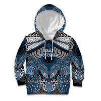 Aotearoa Iwi Ngati Mutunga Personalised Kid Hoodie Maori Kowhaiwhai Pattern LT19 Hoodie Blue - Polynesian Pride