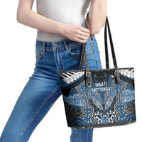 Aotearoa Iwi Ngati Mutunga Leather Tote Bag Maori Kowhaiwhai Pattern