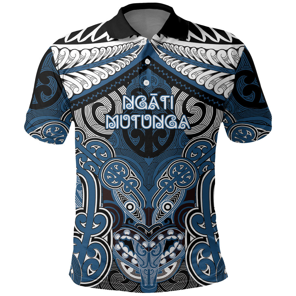 Aotearoa Iwi Ngati Mutunga Personalised Polo Shirt Maori Kowhaiwhai Pattern LT19 Blue - Polynesian Pride