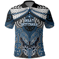 Aotearoa Iwi Ngati Mutunga Personalised Polo Shirt Maori Kowhaiwhai Pattern LT19 Blue - Polynesian Pride