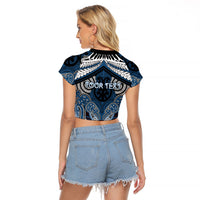 Aotearoa Iwi Ngati Mutunga Personalised Raglan Cropped T Shirt Maori Kowhaiwhai Pattern LT19 - Polynesian Pride