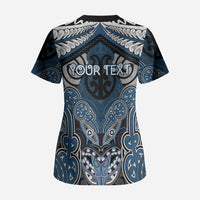 Aotearoa Iwi Ngati Mutunga Personalised Scrub Top Maori Kowhaiwhai Pattern LT19 - Polynesian Pride