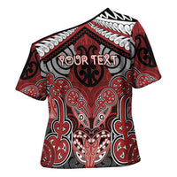 Aotearoa Iwi Te Ati Awa Personalised Cross Shoulder Shirt Maori Kowhaiwhai Pattern