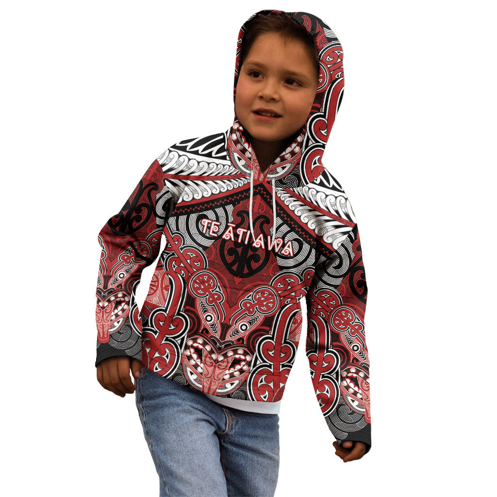 Aotearoa Iwi Te Ati Awa Personalised Kid Hoodie Maori Kowhaiwhai Pattern LT19 - Polynesian Pride