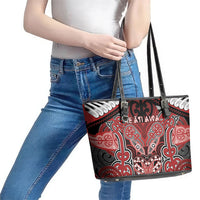 Aotearoa Iwi Te Ati Awa Leather Tote Bag Maori Kowhaiwhai Pattern