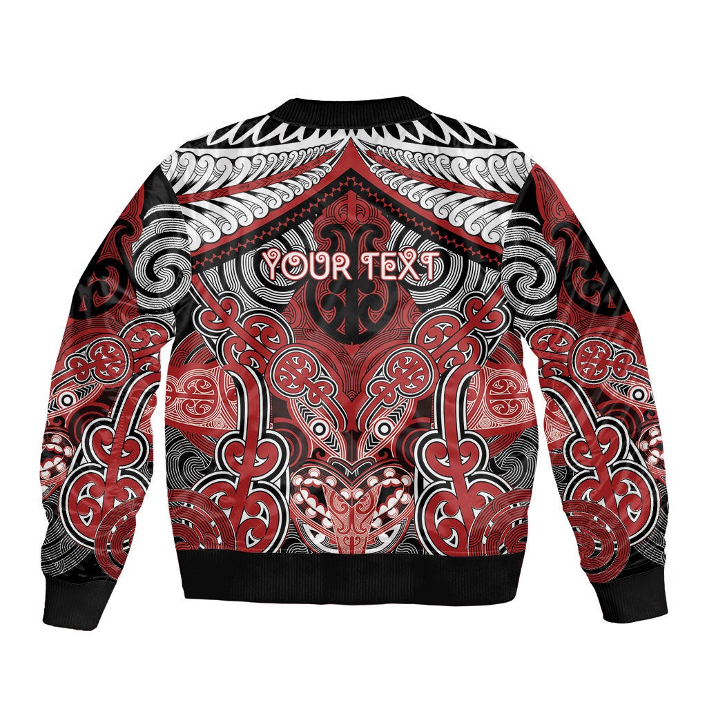 Aotearoa Iwi Te Ati Awa Personalised Sleeve Zip Bomber Jacket Maori Kowhaiwhai Pattern LT19 - Polynesian Pride