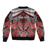 Aotearoa Iwi Te Ati Awa Personalised Sleeve Zip Bomber Jacket Maori Kowhaiwhai Pattern LT19 - Polynesian Pride