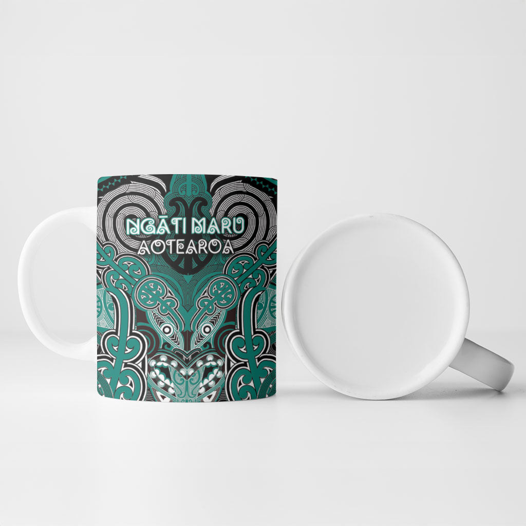 Aotearoa Iwi Ngati Maru Personalised Ceramic Mug Maori Kowhaiwhai Pattern