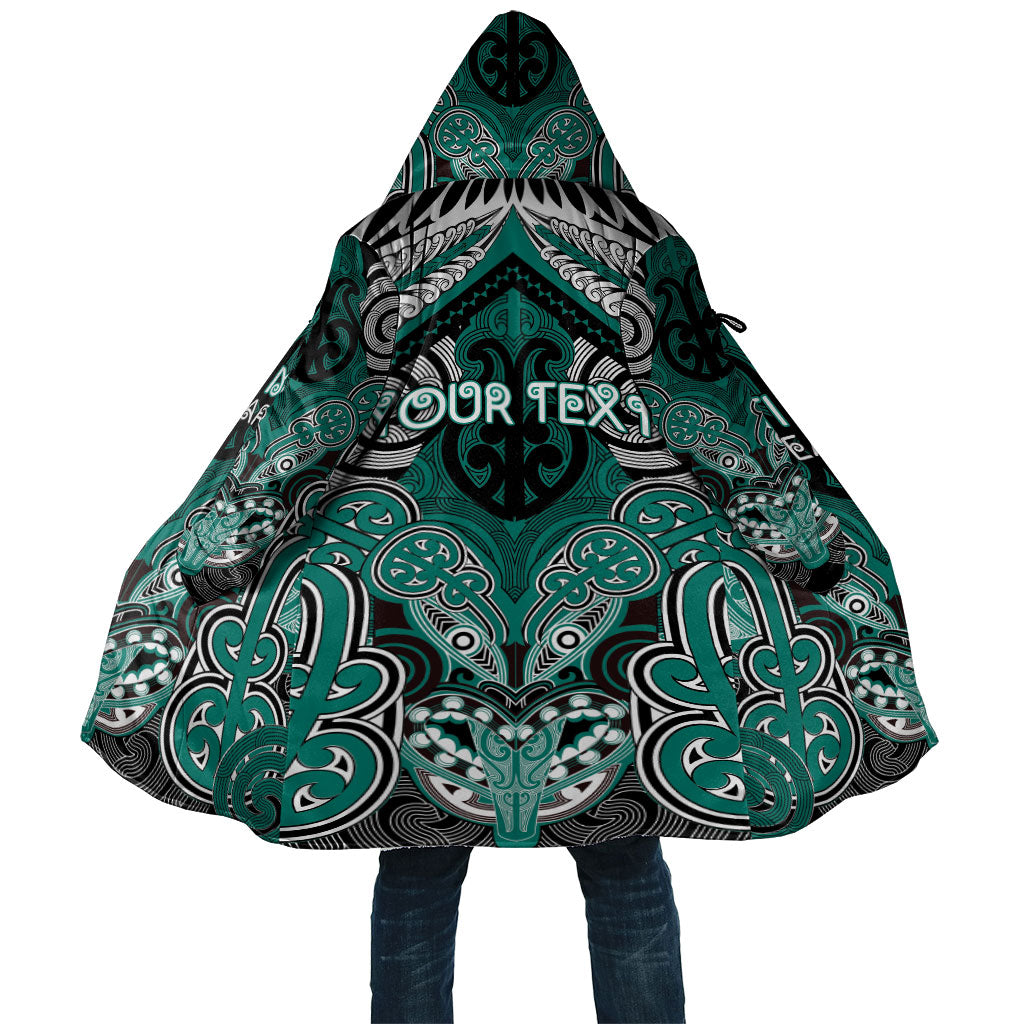 Aotearoa Iwi Ngati Maru Personalised Cloak Maori Kowhaiwhai Pattern LT19 Unisex Deep Teal - Polynesian Pride