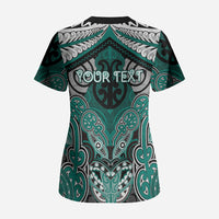 Aotearoa Iwi Ngati Maru Personalised Scrub Top Maori Kowhaiwhai Pattern