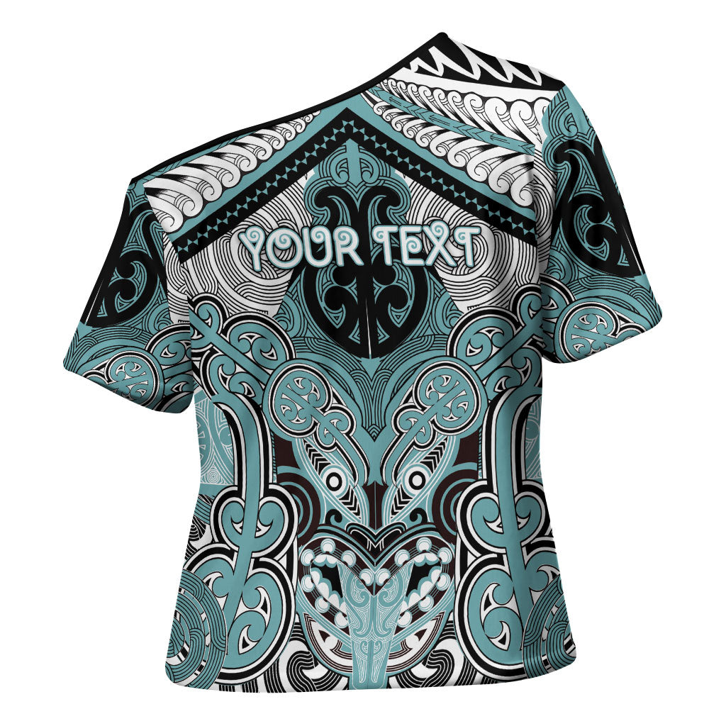 Aotearoa Iwi Ngati Paoa Personalised Cross Shoulder Shirt Maori Kowhaiwhai Pattern LT19 - Polynesian Pride