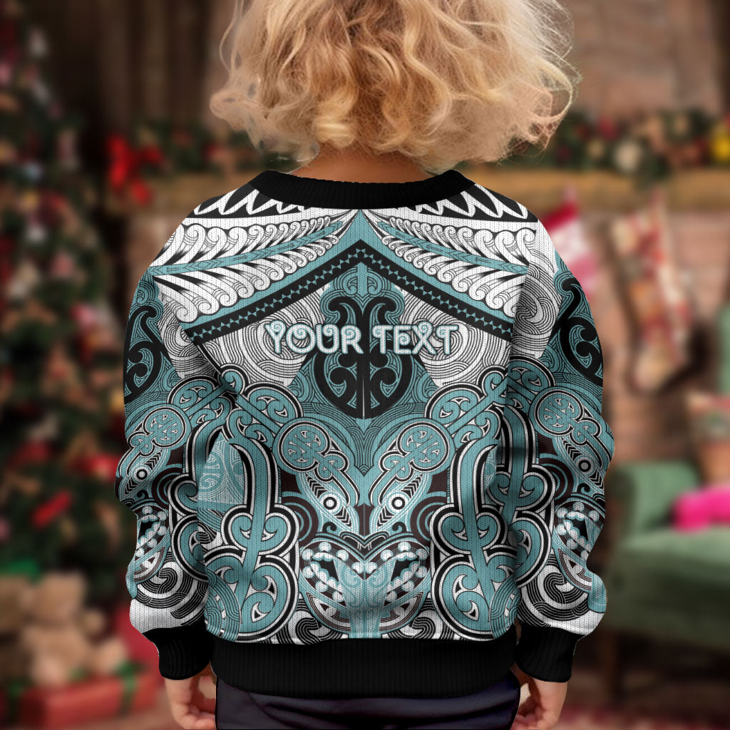 Aotearoa Iwi Ngati Paoa Personalised Kid Ugly Christmas Sweater Maori Kowhaiwhai Pattern LT19 - Polynesian Pride