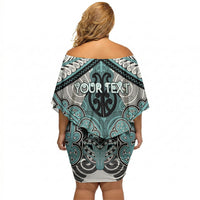 Aotearoa Iwi Ngati Paoa Personalised Off Shoulder Short Dress Maori Kowhaiwhai Pattern LT19 - Polynesian Pride