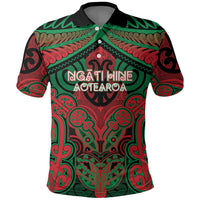 Aotearoa Iwi Ngati Hine Personalised Polo Shirt Maori Kowhaiwhai Pattern LT19 Green - Polynesian Pride