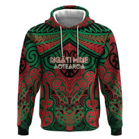 Aotearoa Iwi Ngati Hine Personalised Zip Hoodie Maori Kowhaiwhai Pattern LT19 Pullover Hoodie Green - Polynesian Pride