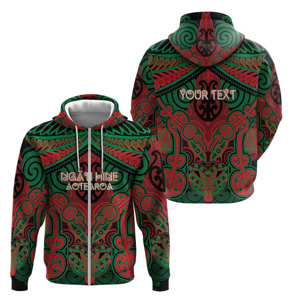 Aotearoa Iwi Ngati Hine Personalised Zip Hoodie Maori Kowhaiwhai Pattern LT19 - Polynesian Pride