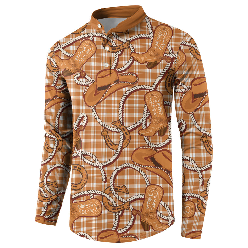 Brown Hawaii Palaka Cowboy Button Sweatshirt Hawaiian Paniolo Festival Spirit LT19 - Polynesian Pride