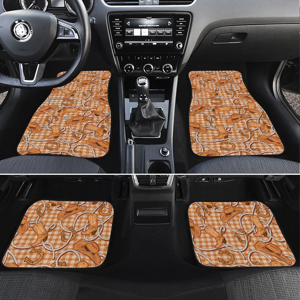 Brown Hawaii Palaka Cowboy Car Mats Hawaiian Paniolo Festival Spirit