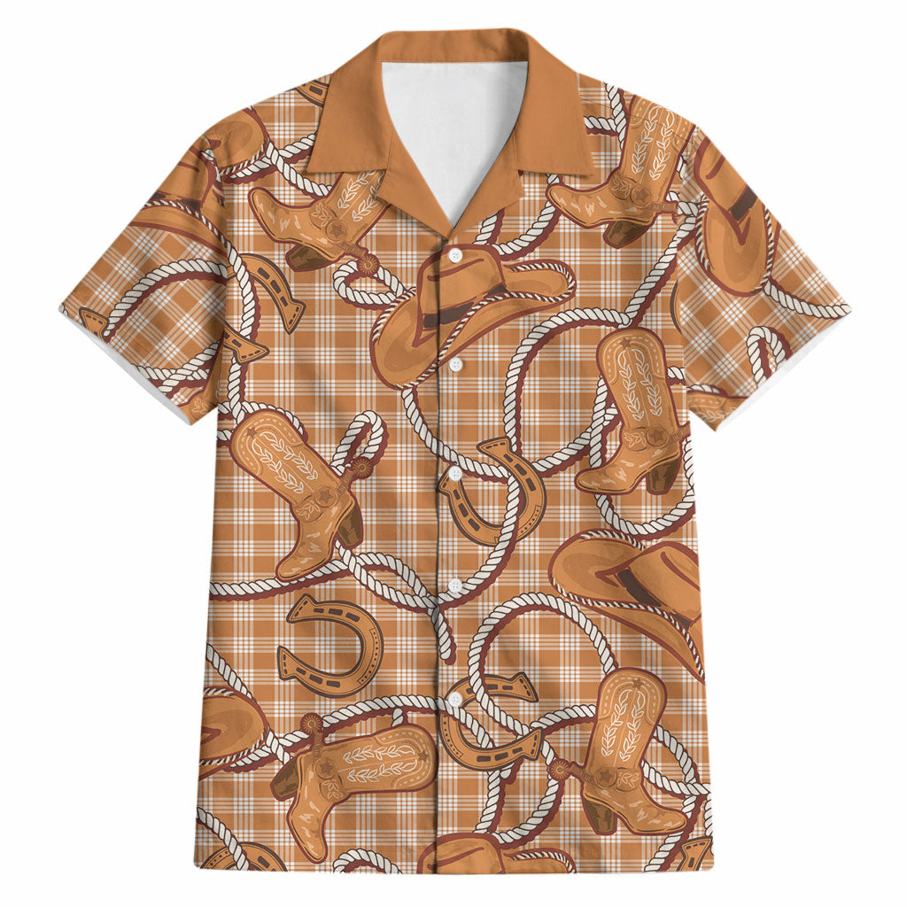 Brown Hawaii Palaka Cowboy Hawaiian Shirt Hawaiian Paniolo Festival Spirit LT19 Brown - Polynesian Pride