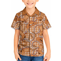 Brown Hawaii Palaka Cowboy Hawaiian Shirt Hawaiian Paniolo Festival Spirit LT19 - Polynesian Pride