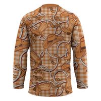 Brown Hawaii Palaka Cowboy Hockey Jersey Hawaiian Paniolo Festival Spirit LT19 - Polynesian Pride