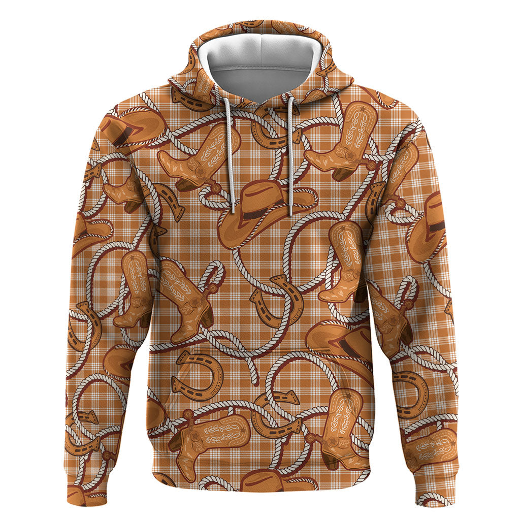 Brown Hawaii Palaka Cowboy Hoodie Hawaiian Paniolo Festival Spirit LT19 Pullover Hoodie Brown - Polynesian Pride
