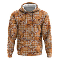 Brown Hawaii Palaka Cowboy Hoodie Hawaiian Paniolo Festival Spirit LT19 Pullover Hoodie Brown - Polynesian Pride