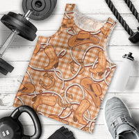 Brown Hawaii Palaka Cowboy Men Tank Top Hawaiian Paniolo Festival Spirit LT19 - Polynesian Pride