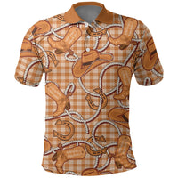 Brown Hawaii Palaka Cowboy Polo Shirt Hawaiian Paniolo Festival Spirit LT19 Brown - Polynesian Pride