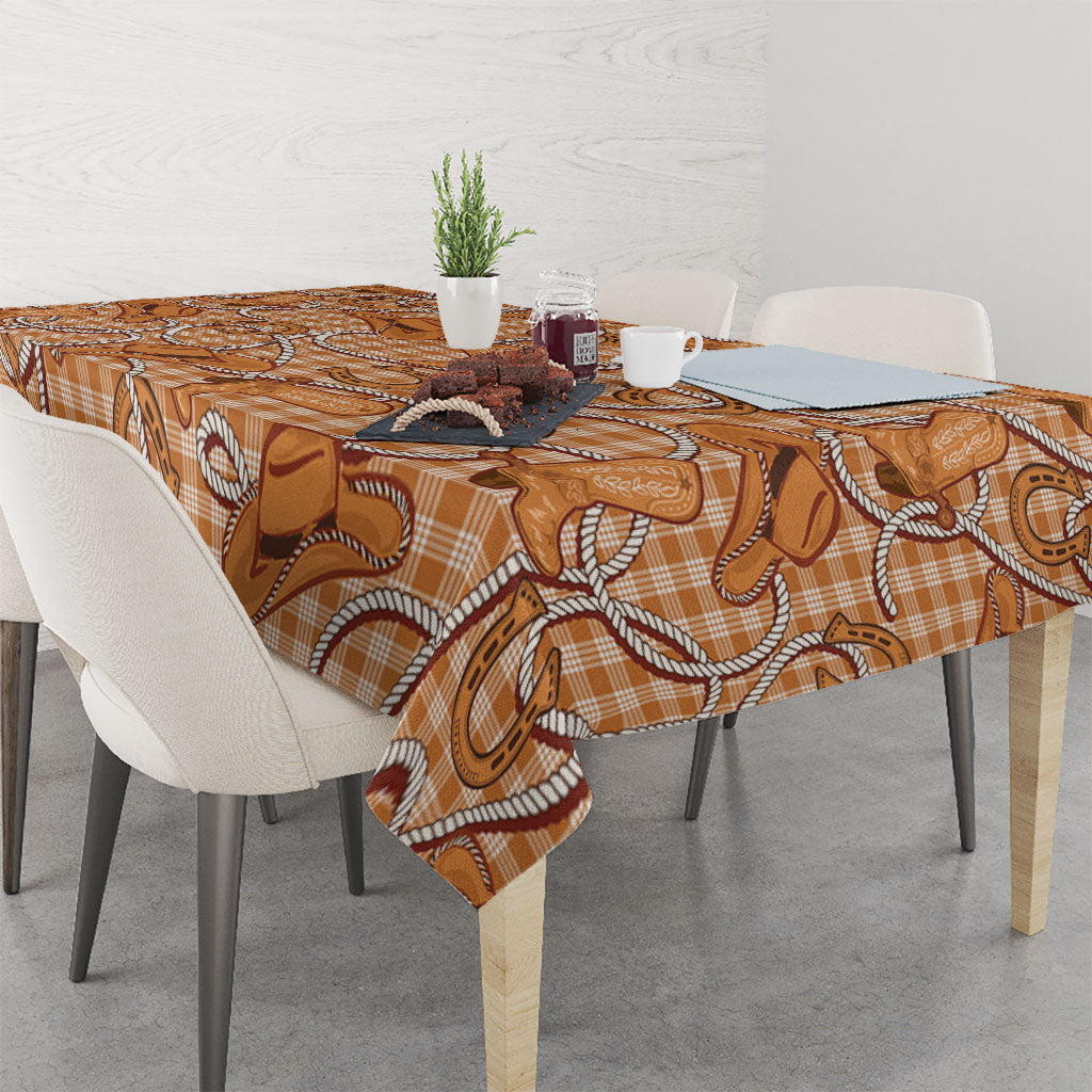 Brown Hawaii Palaka Cowboy Tablecloth Hawaiian Paniolo Festival Spirit LT19 - Polynesian Pride