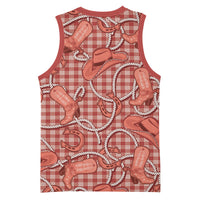 Red Hawaii Palaka Cowboy Basketball Jersey Hawaiian Paniolo Festival Spirit LT19 - Polynesian Pride