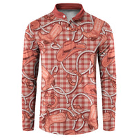 Red Hawaii Palaka Cowboy Button Sweatshirt Hawaiian Paniolo Festival Spirit LT19 Red - Polynesian Pride