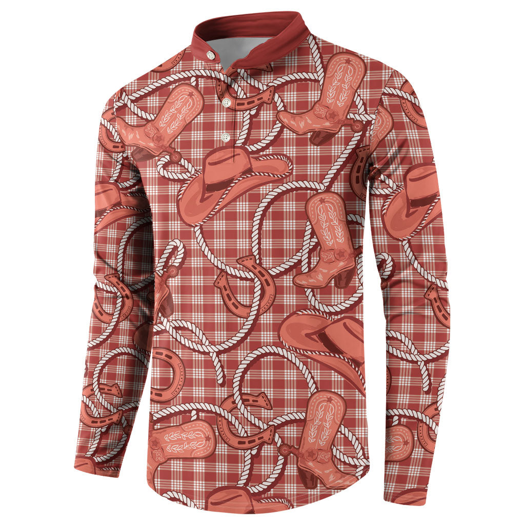Red Hawaii Palaka Cowboy Button Sweatshirt Hawaiian Paniolo Festival Spirit LT19 - Polynesian Pride