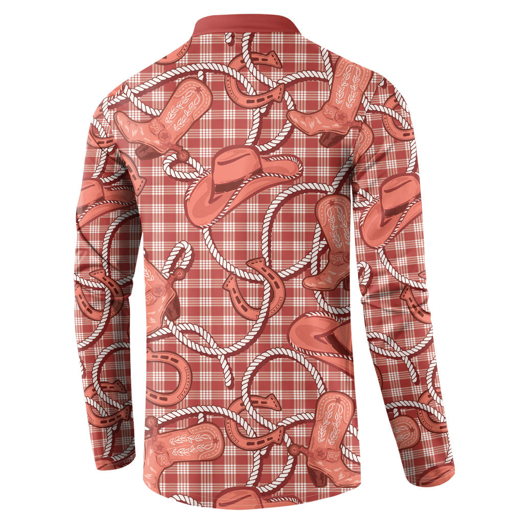Red Hawaii Palaka Cowboy Button Sweatshirt Hawaiian Paniolo Festival Spirit LT19 - Polynesian Pride
