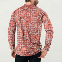 Red Hawaii Palaka Cowboy Button Sweatshirt Hawaiian Paniolo Festival Spirit LT19 - Polynesian Pride