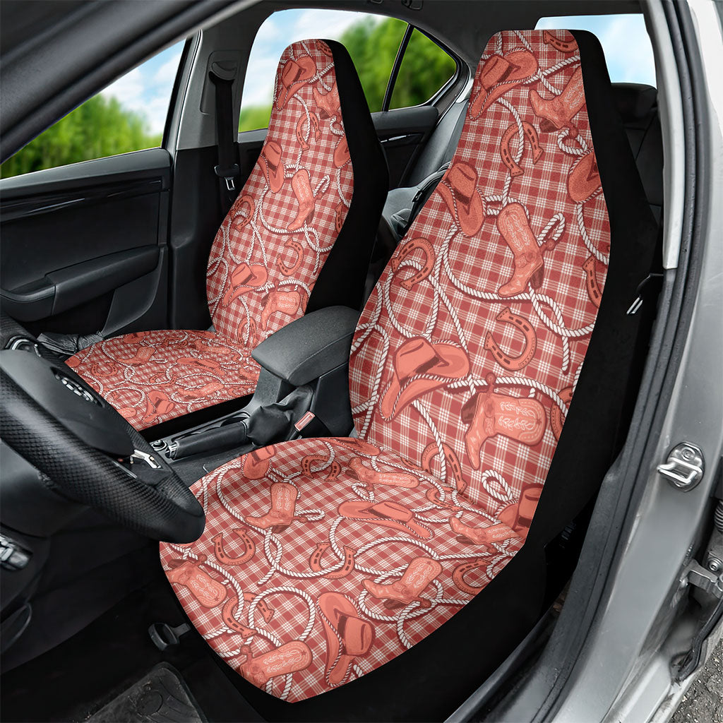 Red Hawaii Palaka Cowboy Car Seat Cover Hawaiian Paniolo Festival Spirit LT19 - Polynesian Pride