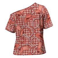 Red Hawaii Palaka Cowboy Cross Shoulder Shirt Hawaiian Paniolo Festival Spirit LT19 - Polynesian Pride